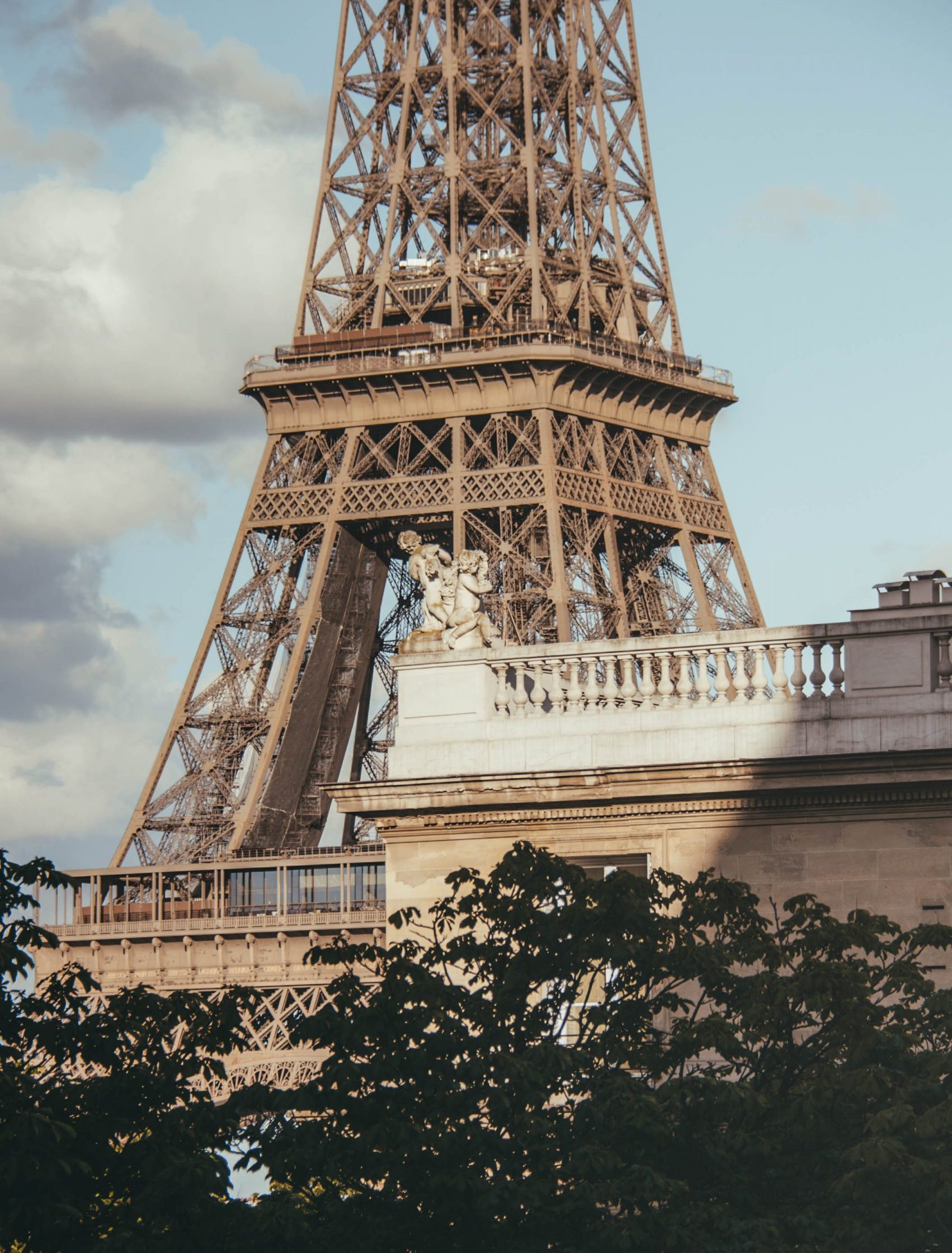 One of the best views of the Eiffel Tower from Avenue de Camoens in Paris