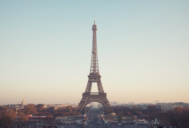 View of the Eiffel Tower over Paris