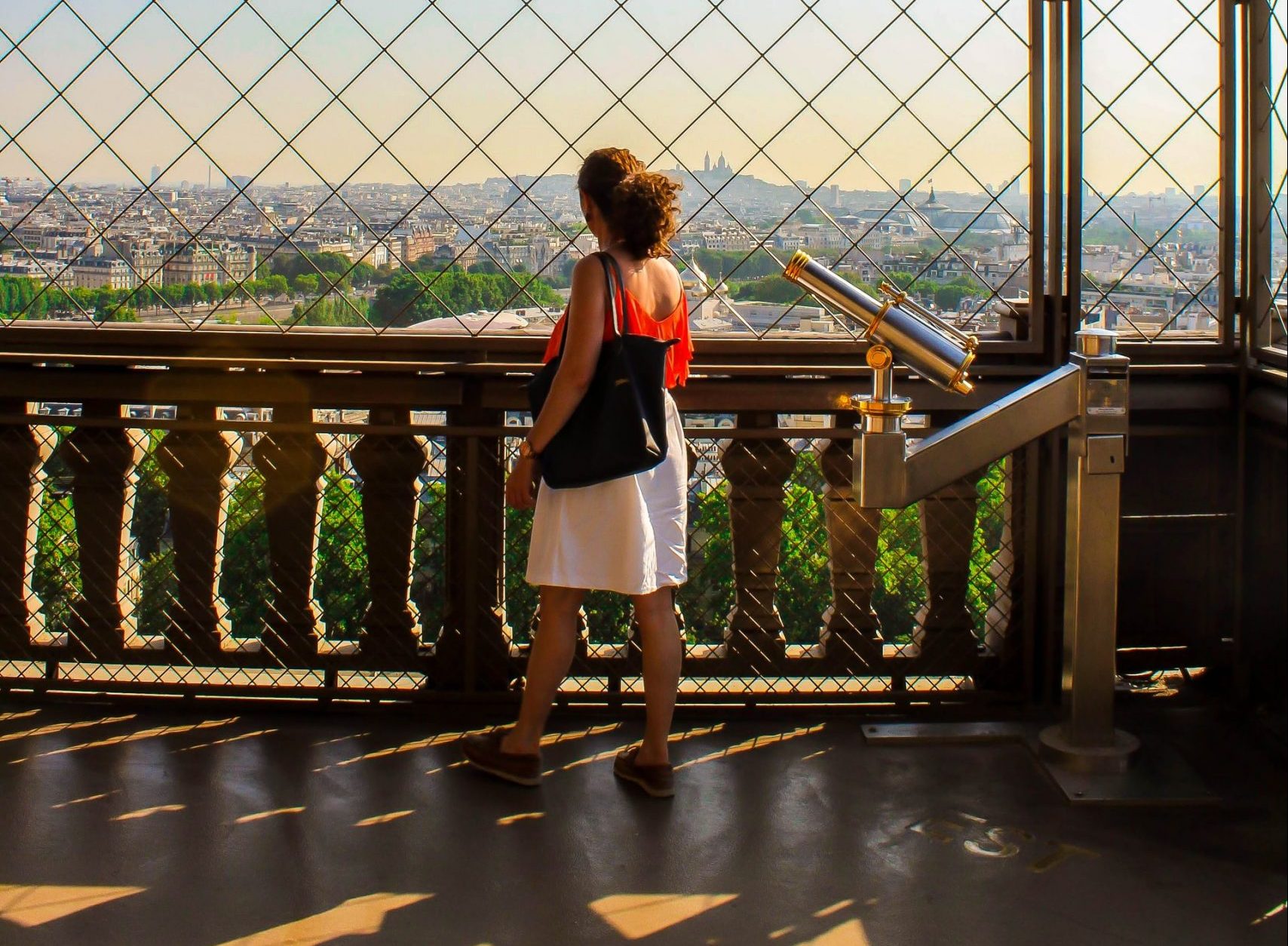 Tourist at the Eiffel Tower