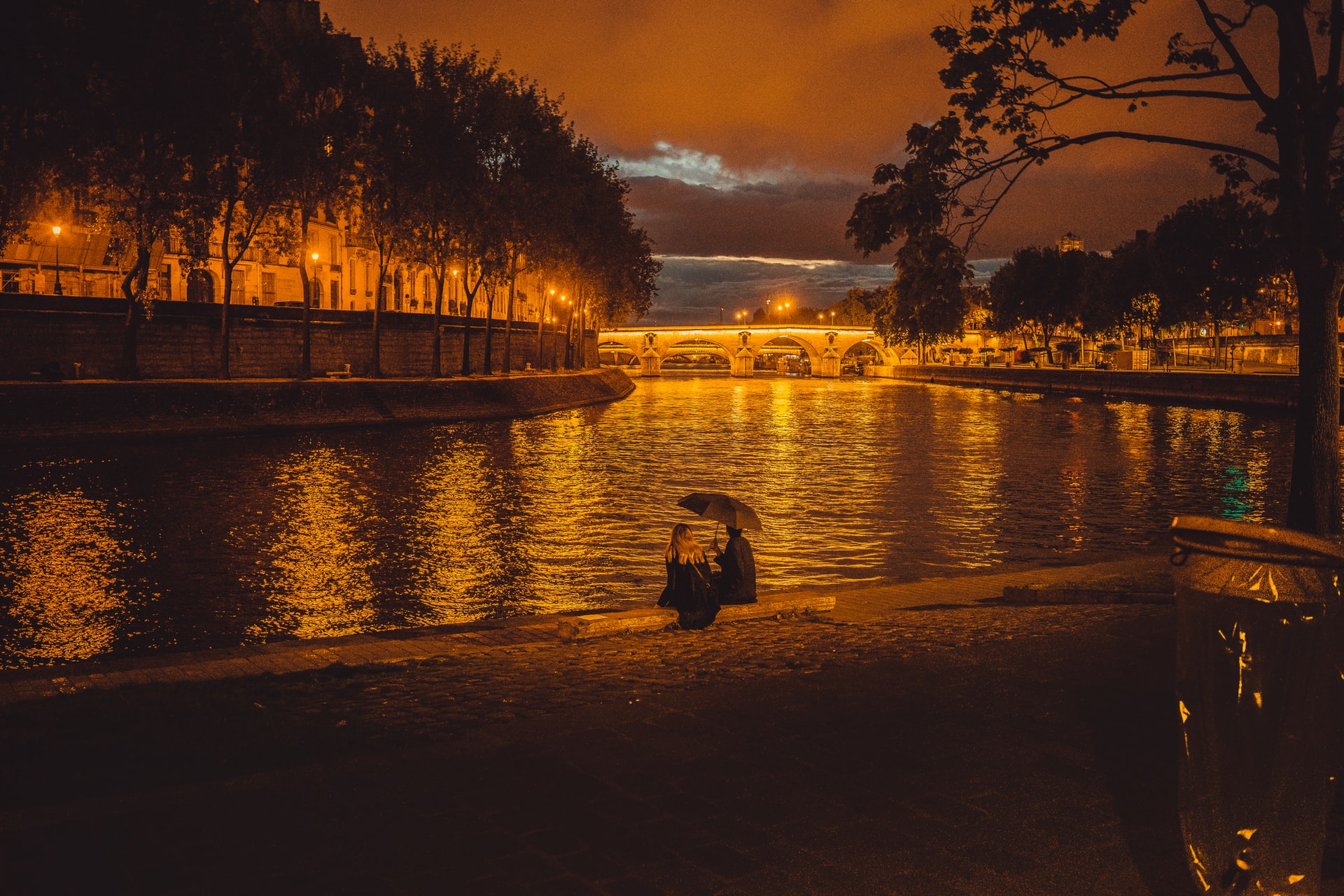 Seine River after sunset