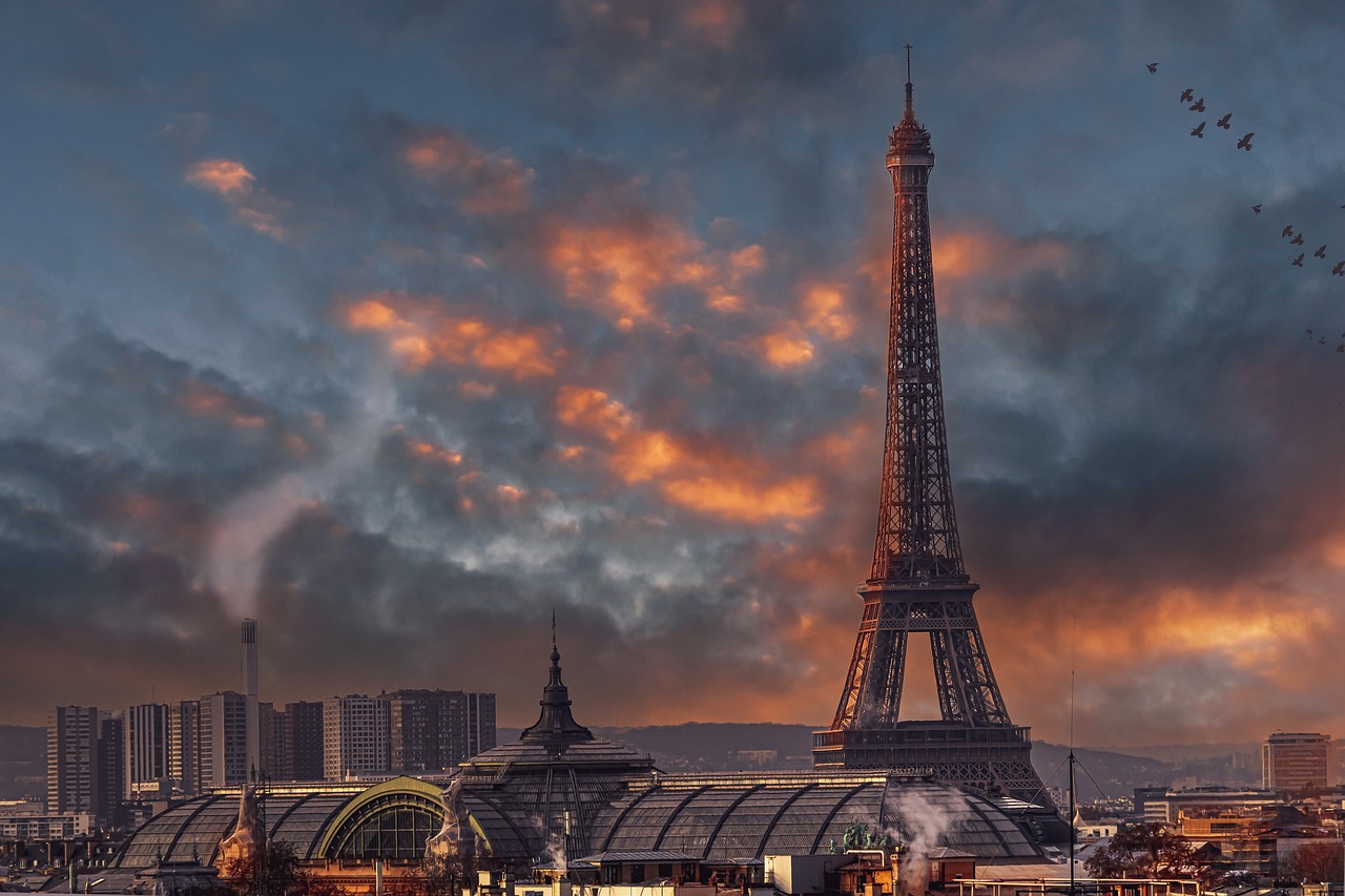 Eiffel Tower at sunset 