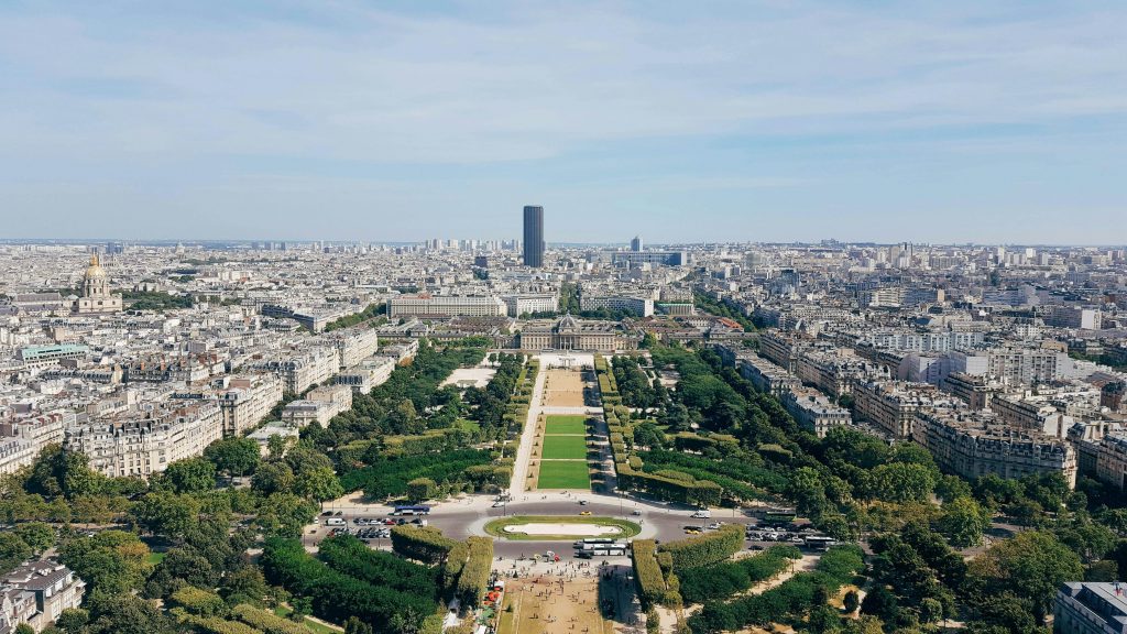 Aerial view from Eiffel Tower in Paris