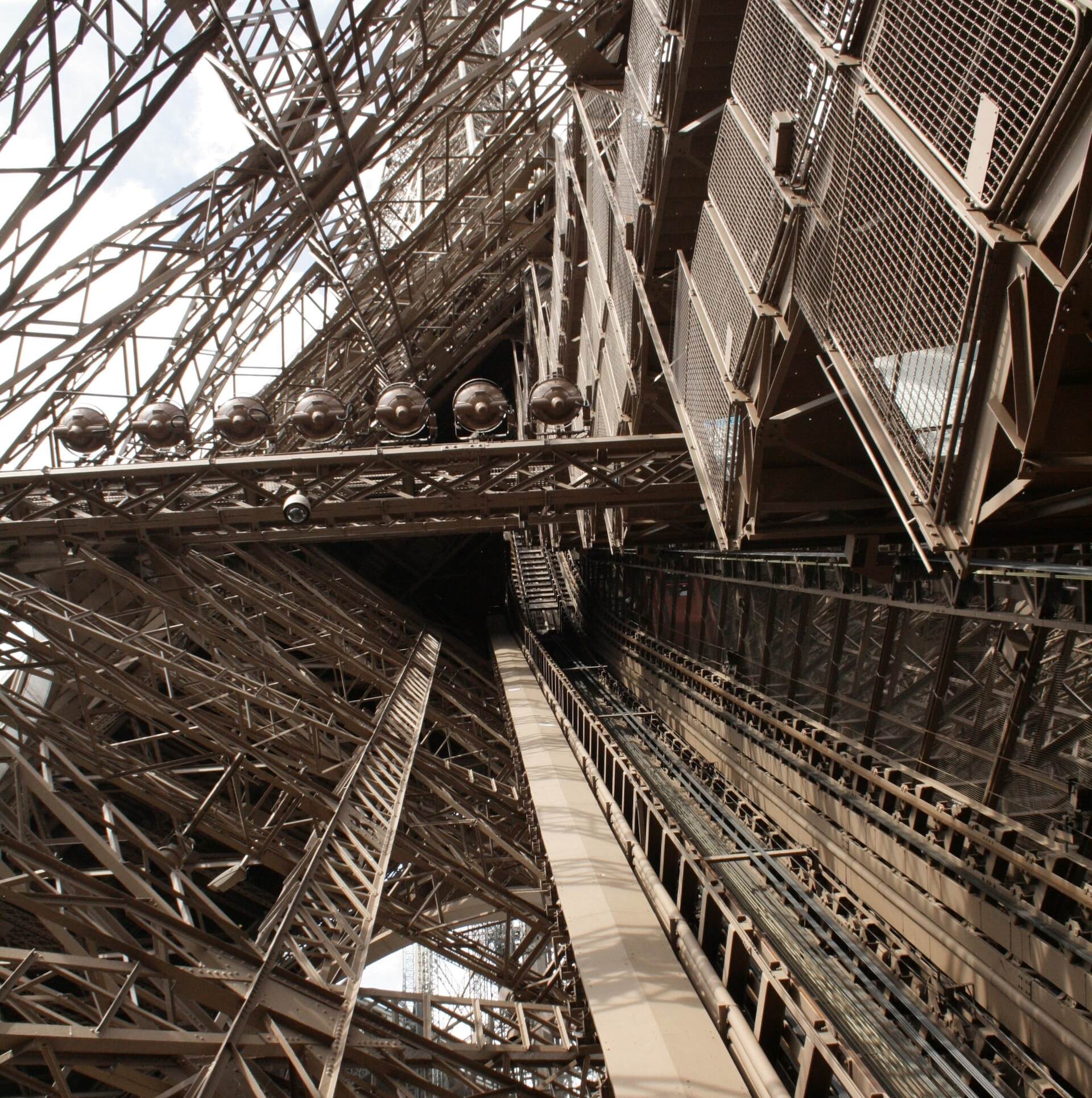 Inside view of Eiffel Tower