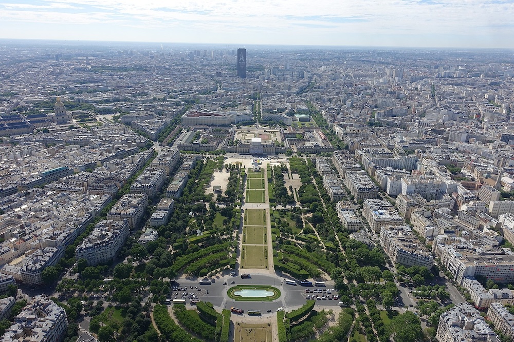 view from the summit of the Eiffel Tower